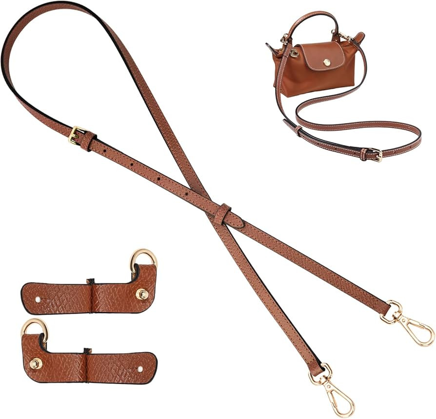 Bag Straps for Longchamp Mini Bag,Purse Strap Replacement Crossbody Adjustable(Strap Set,Brown Go... | Amazon (CA)