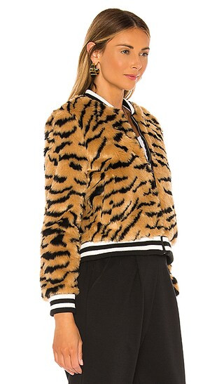 Jack By BB Dakota Tiger Beat Faux Fur Bomber Jacket in Camel | Revolve Clothing (Global)