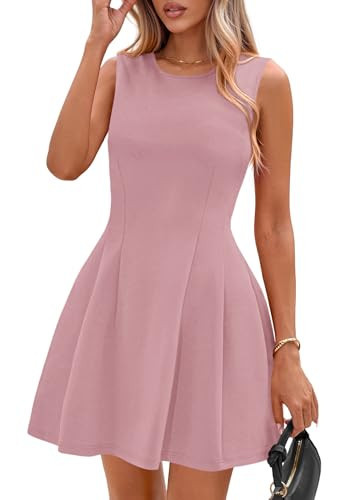 PRETTYGARDEN Summer A Line Dresses for Women Elegant Classy, Dusty Pink,S | Amazon (US)