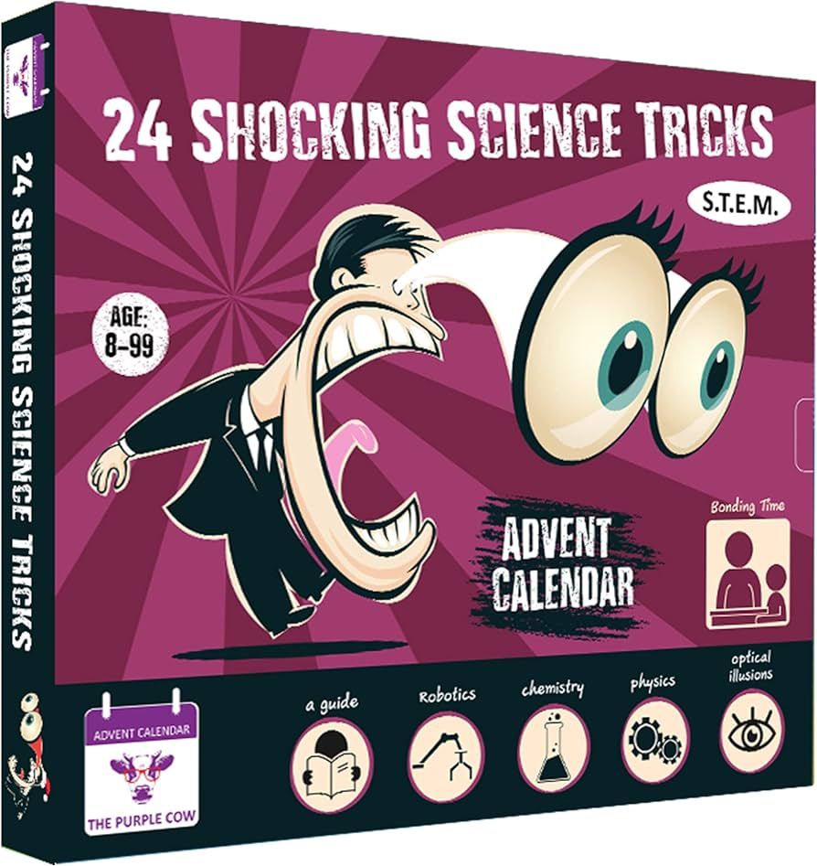 Amazon.com: NEW 2023 Advent Calendar SHOCKING SCIENCE by The Purple Cow. 24 Jaw-dropping Science ... | Amazon (US)