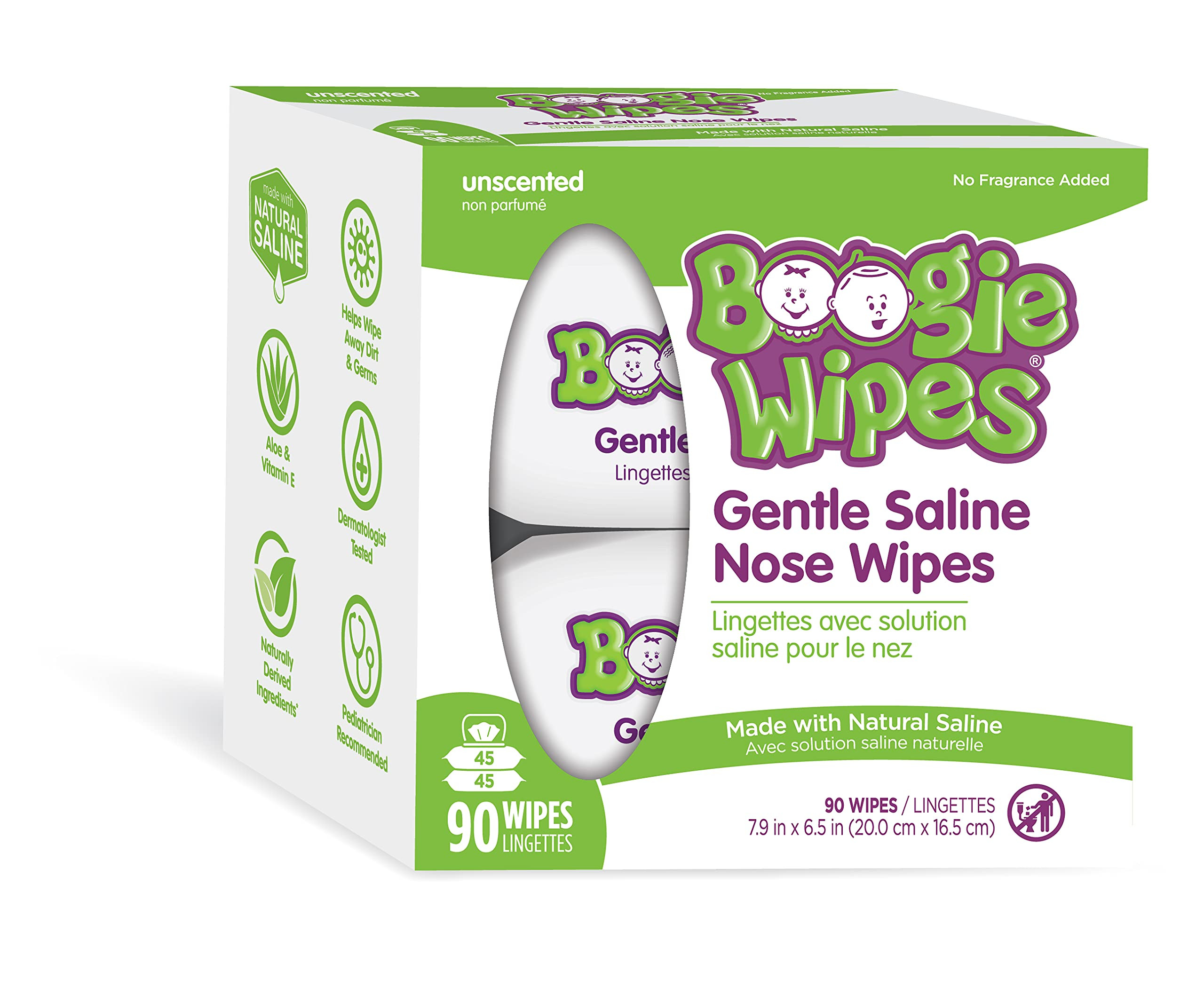 Baby Wipes by Boogie, Saline Wet Wipes for Nose, Face,Hand & Body, FSA/HSA Eigible, Made with Vitami | Amazon (US)