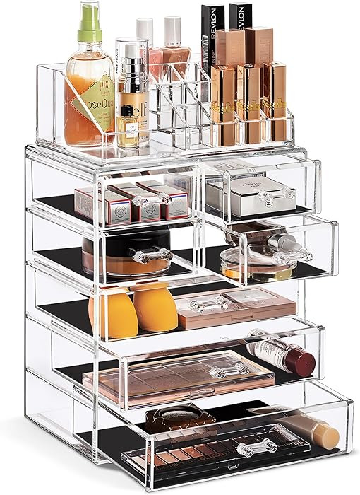 Sorbus Acrylic Makeup Organizer Set, 7-Drawer Vanity & Countertop Cosmetic Storage with Small & W... | Amazon (US)