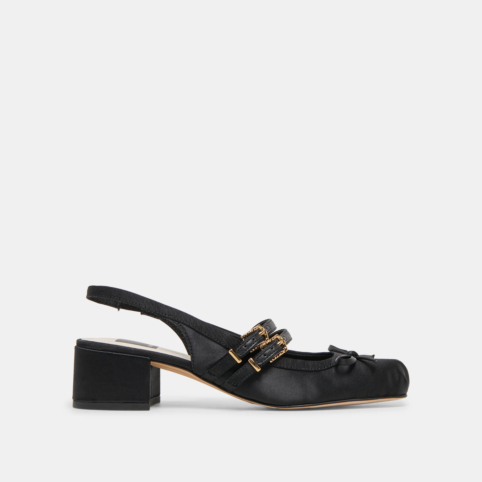 Loris Heels Onyx Satin | DolceVita.com