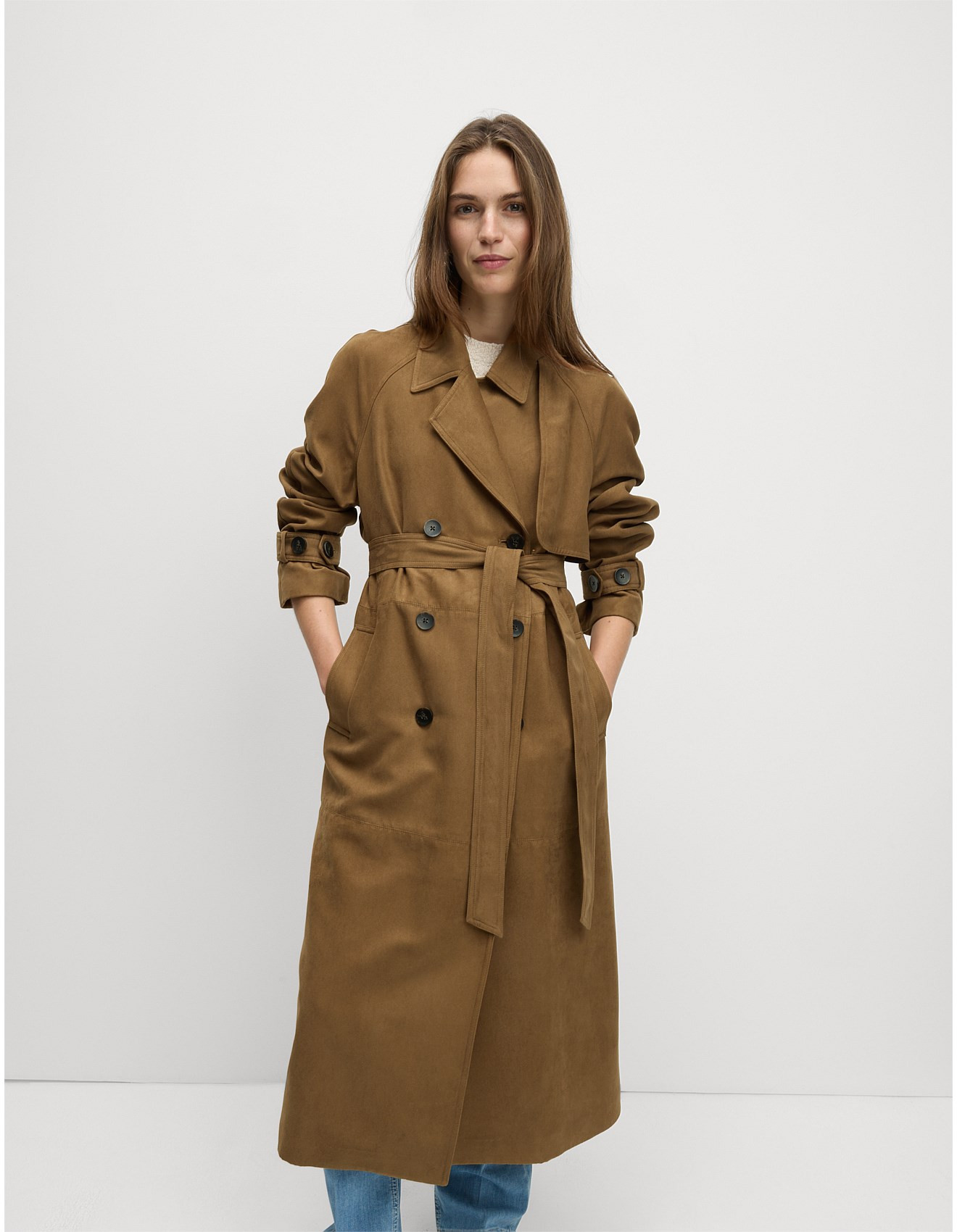 Suedette Trench Coat | David Jones (Australia & New Zealand)