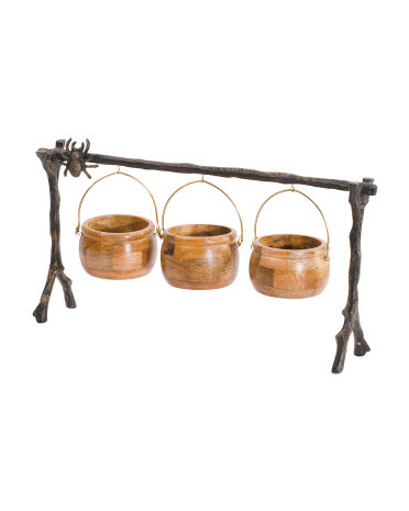 Hanging Cauldrons With Spider Detail | TJ Maxx