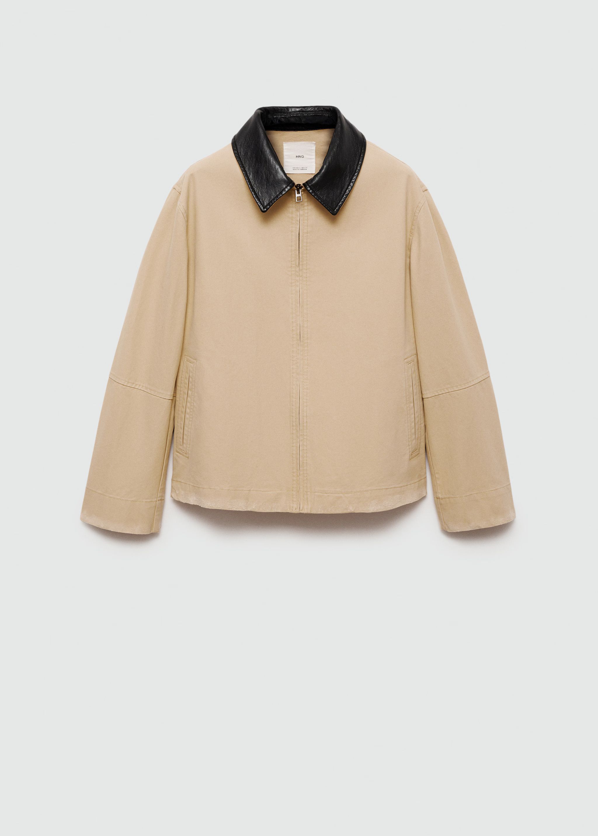 Contrast shirt-collar jacket | MANGO (US)