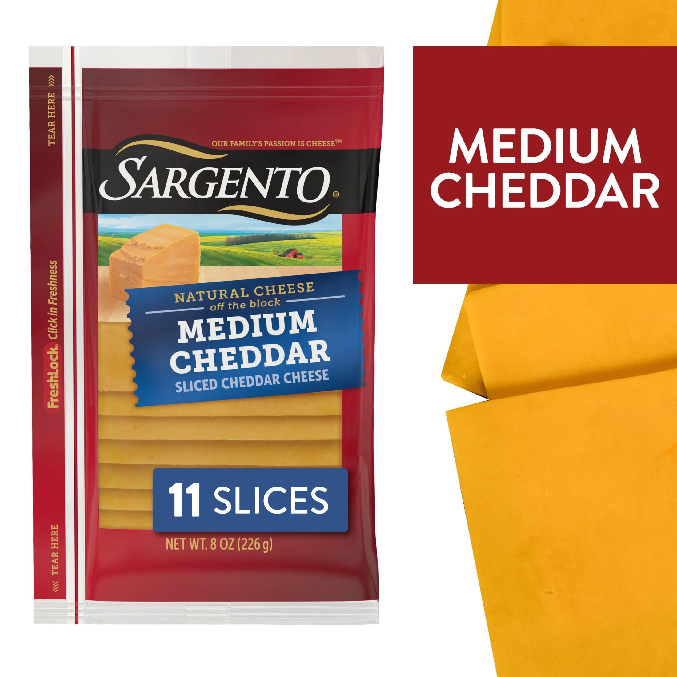 Sargento® Sliced Medium Natural Cheddar Cheese, 11 slices | Walmart (US)