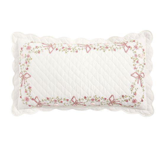 LoveShackFancy Bow Embellished Quilted Sham | Pottery Barn (US)