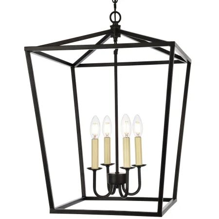 Elegant Lighting LD6008D17G Vintage Gold Maddox 4 Light 17" Wide Taper Candle Pendant | Build.com, Inc.