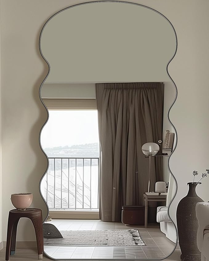 Antok Full Length Mirror, 76"x34" Wavy Mirror Full Length with Stand for Bedroom, Living Room Clo... | Amazon (US)