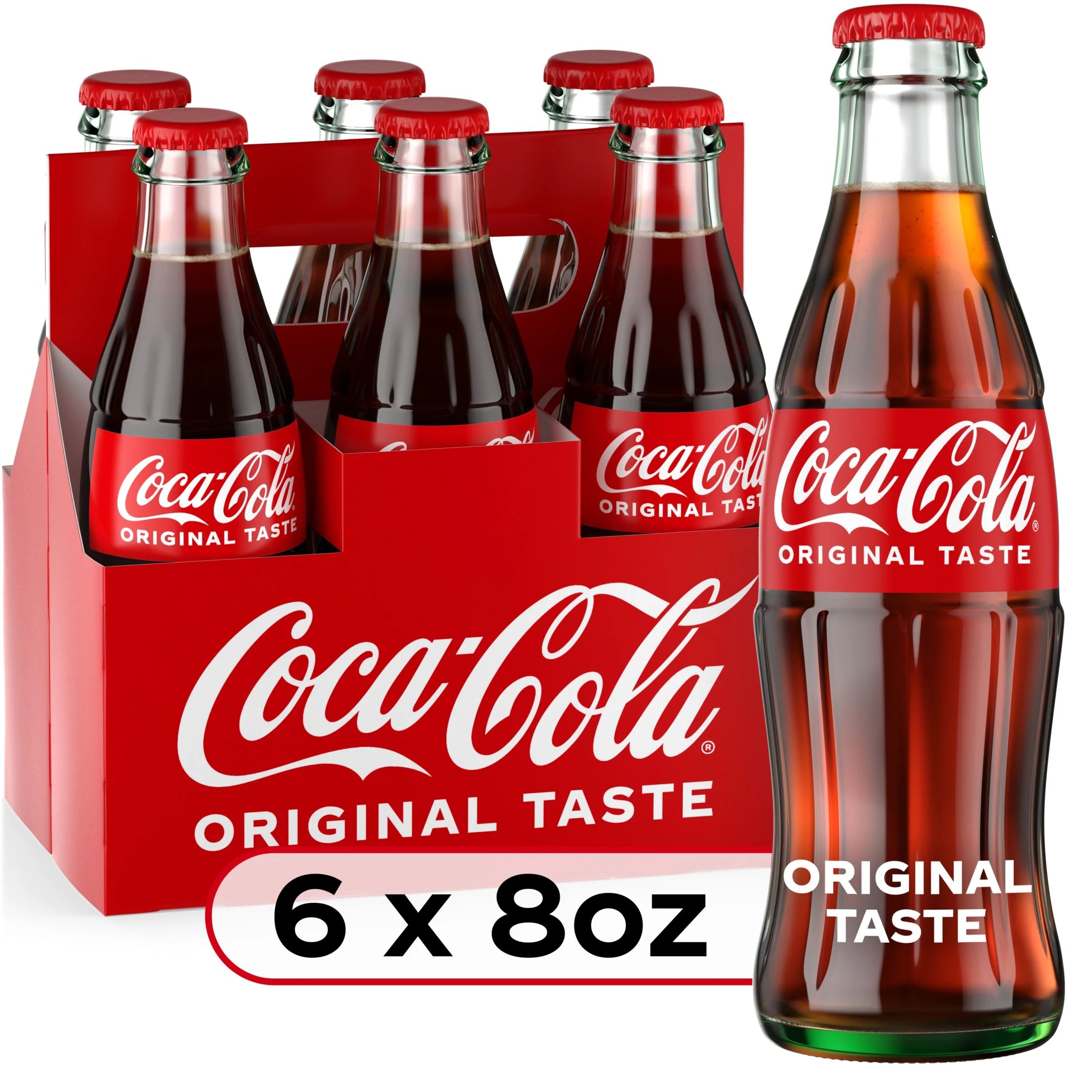 Coca-Cola Classic Cola Soda Pop, 8 fl oz Glass Bottles, 6 Pack | Walmart (US)