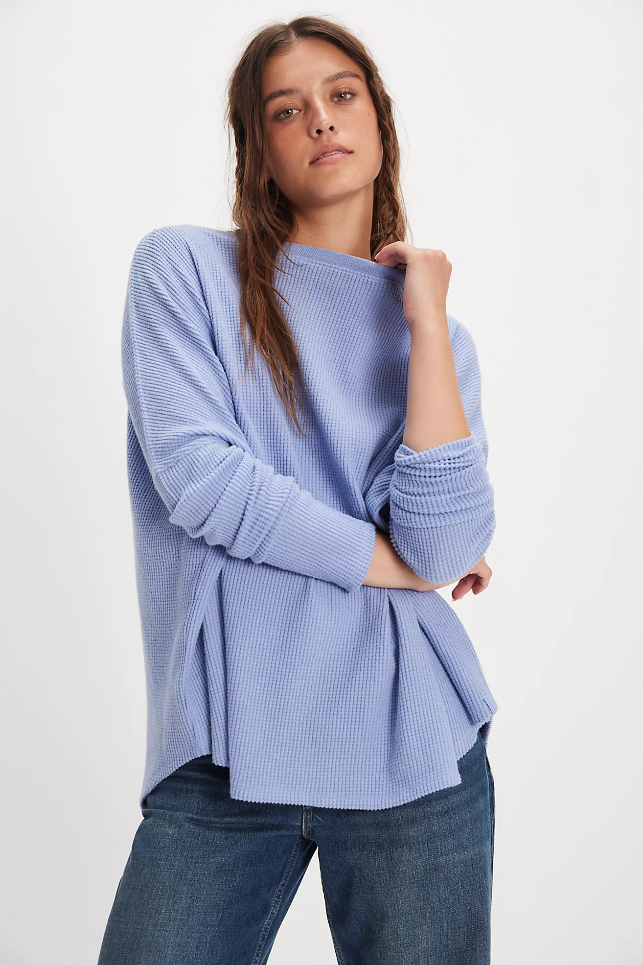 We The Free Latte Blues Solid Thermal | Free People (Global - UK&FR Excluded)