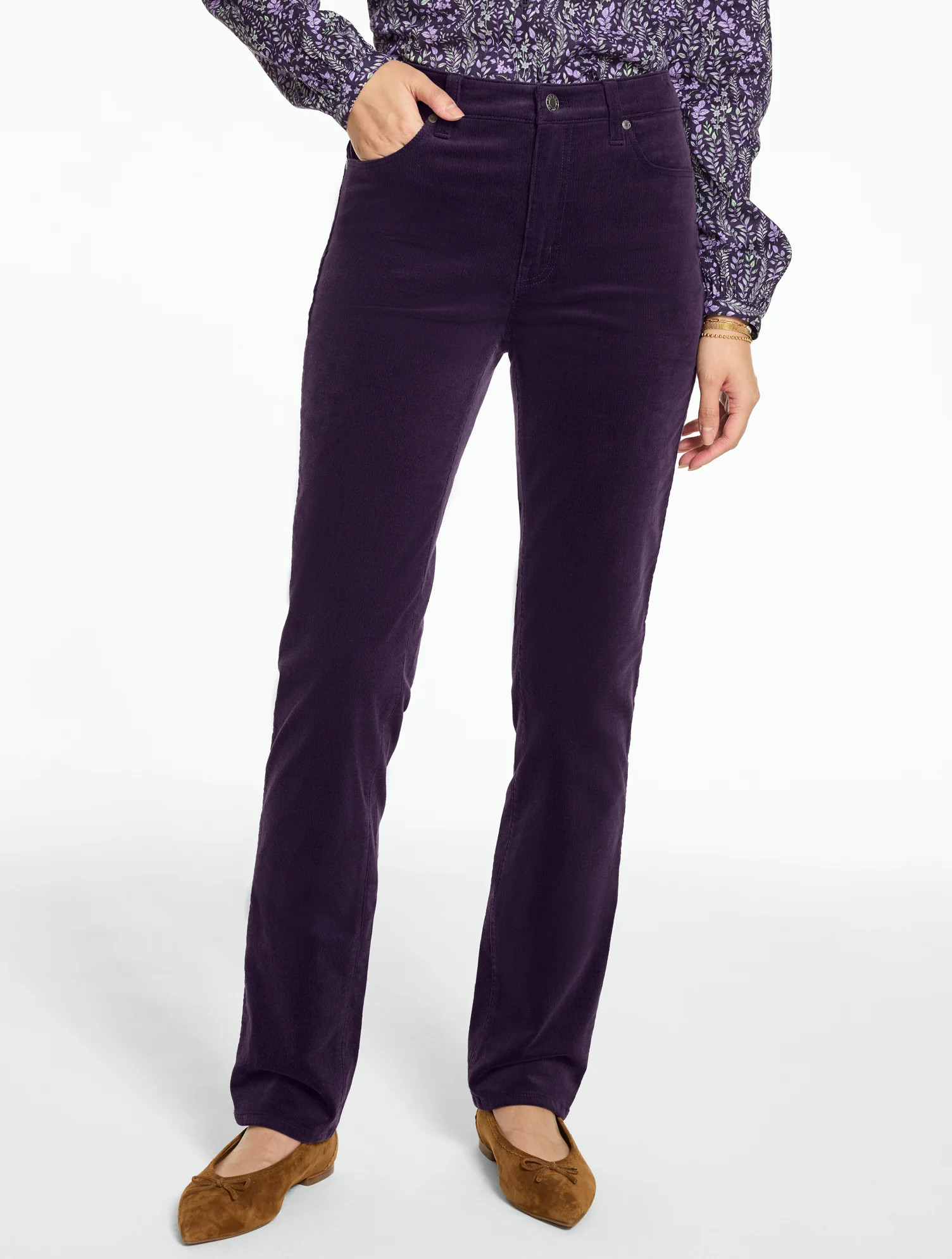 Plus Petite - Stretch Corduroy Straight Leg Pants - Tobacco - 20 Talbots | Talbots