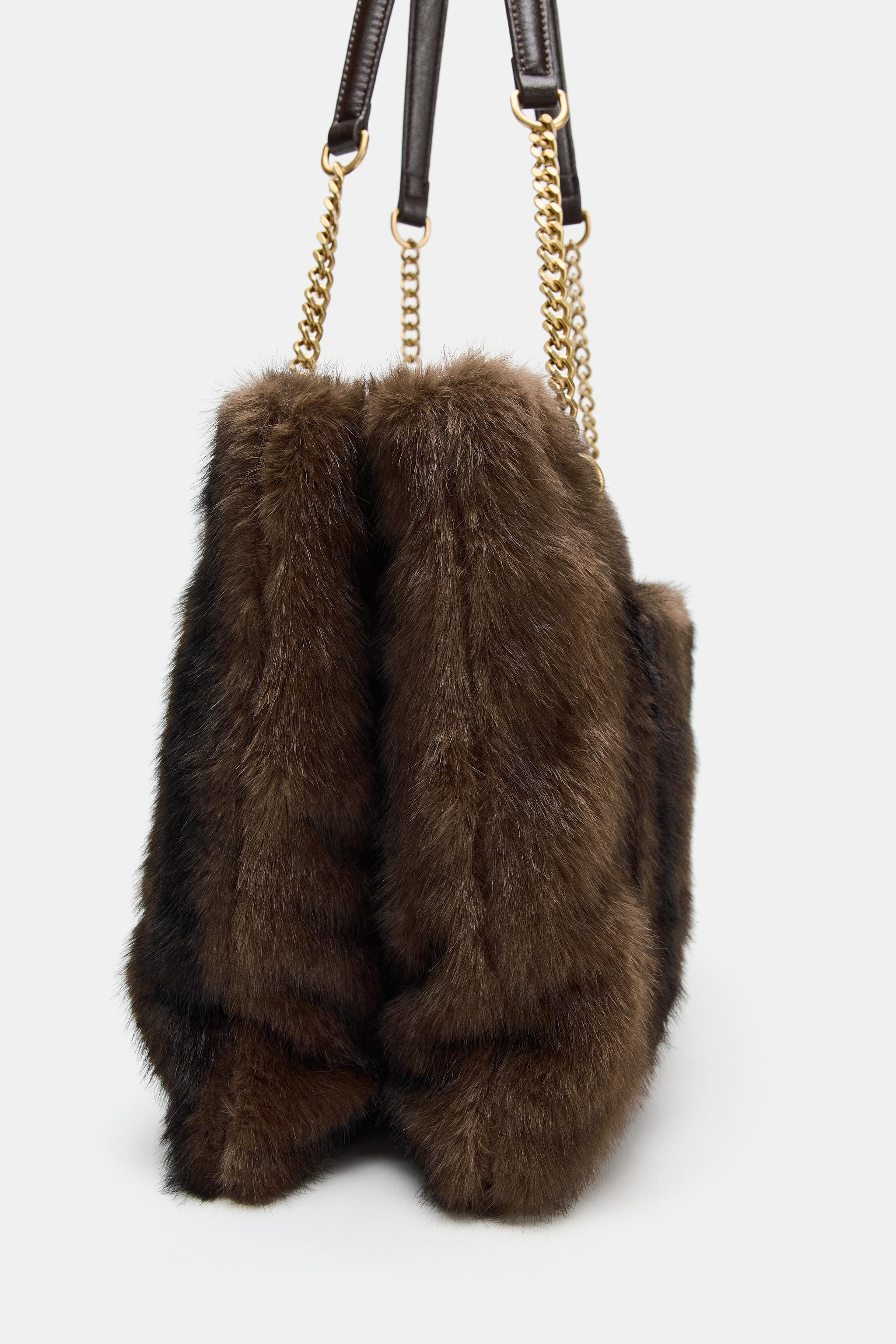 FAUX FUR SHOULDER BAG | Zara US