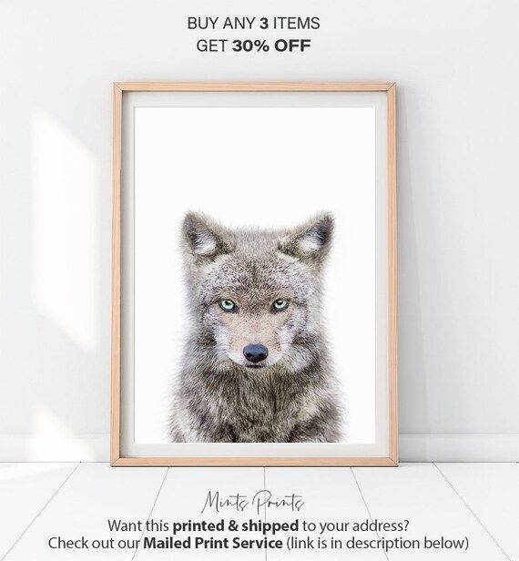 Wolf Print, Woodland Nursery Animal, Wolf Cub Printable, Woodland Baby Room, Baby Animals, Printa... | Etsy (US)