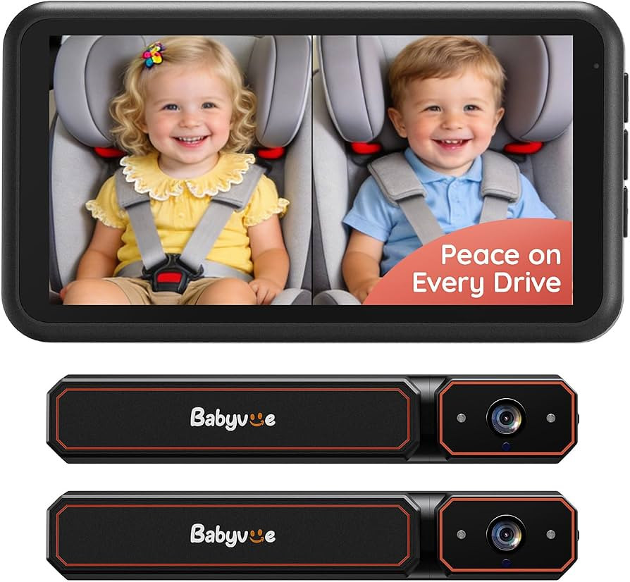 Babyvue BV6PRO Wireless Dual Car Camera Baby Monitor Fast Setup, HD1080P Spilt-Screen Baby Car Mo... | Amazon (US)