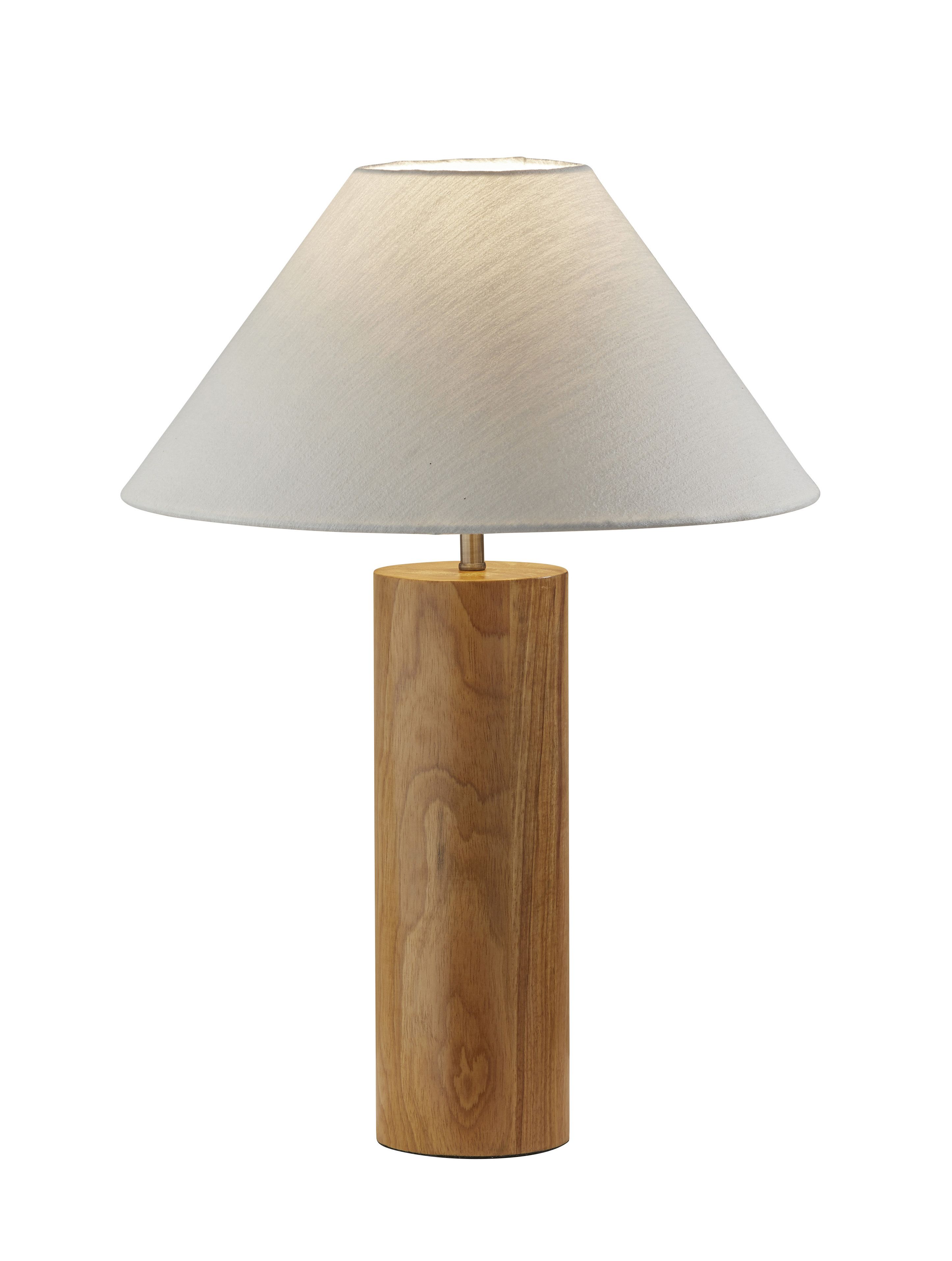 Adesso Martin Table Lamp, Natural Oak Wood with Antique Brass Accent - Walmart.com | Walmart (US)