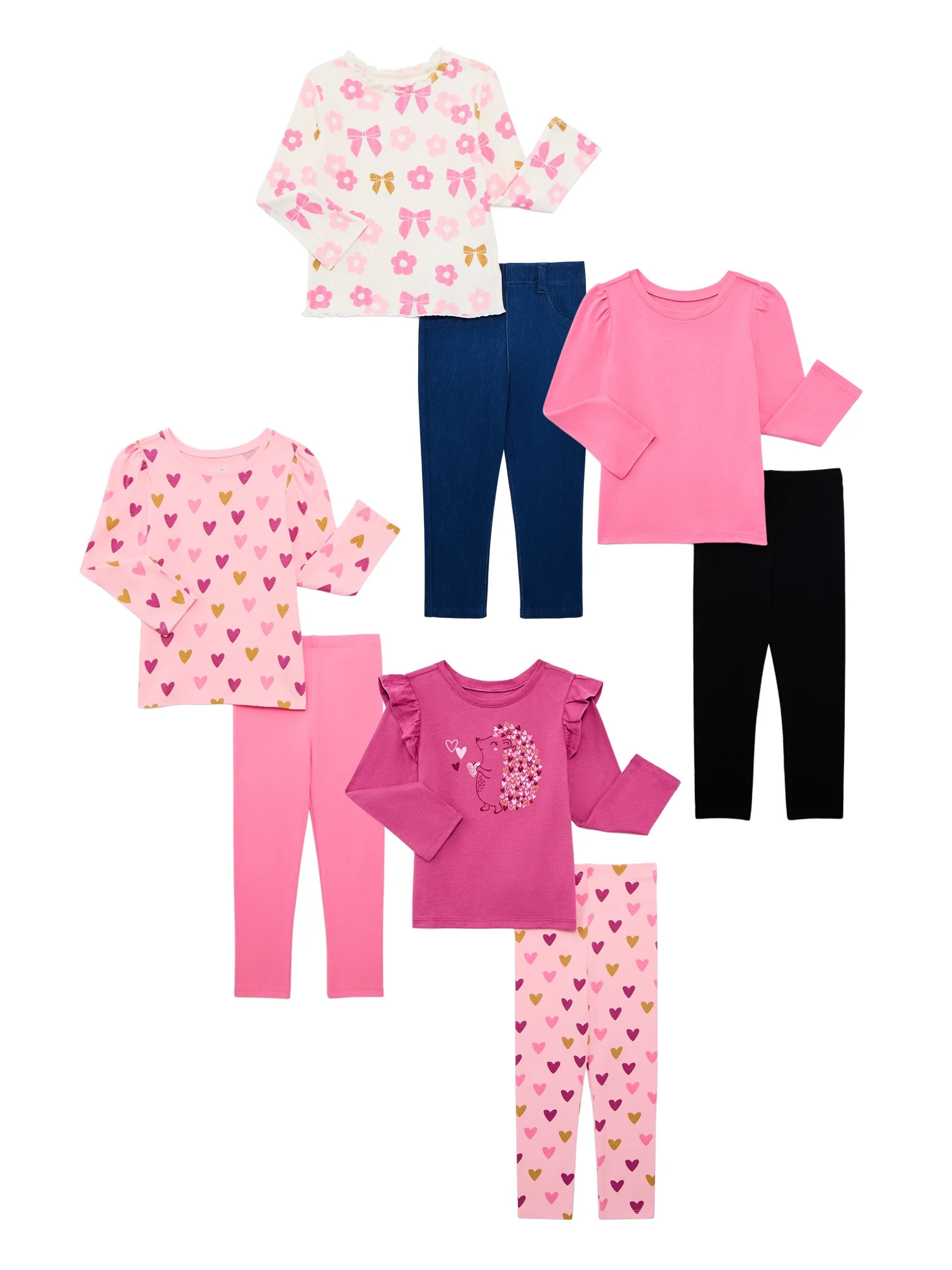 Garanimals Toddler Girls Mix and Match Outfit Set, 8-Piece, Sizes 18M-5T | Walmart (US)