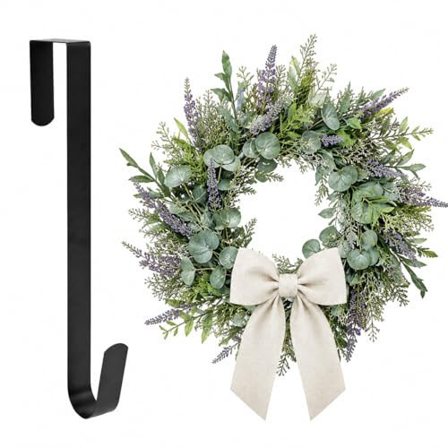 Sattiyrch 15" Wreath Hanger for Front Door, Over the Door Wreath Hook | Amazon (US)