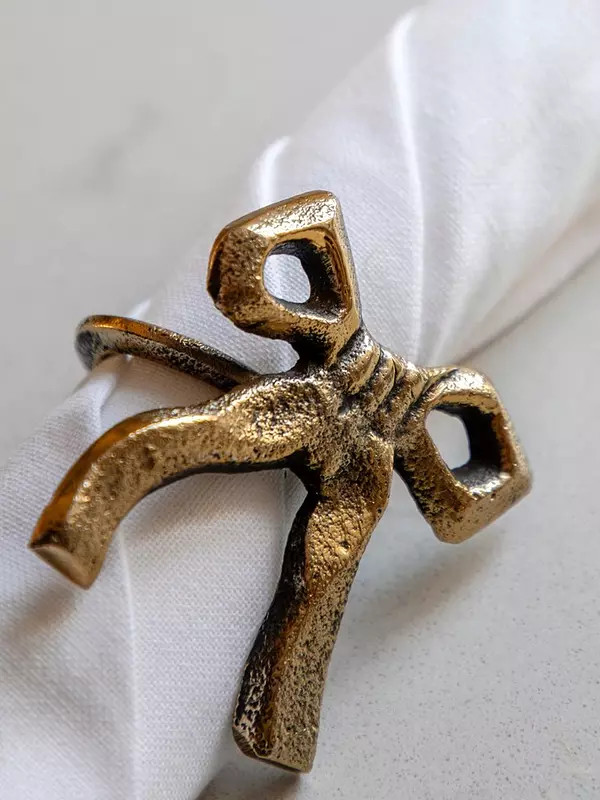 Gallery Direct Tie Napkin Ring-antq. Gold - Pk 4 | Very (UK)