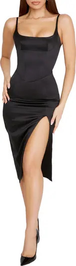 HOUSE OF CB Casimira Satin Corset Midi Dress | Nordstrom | Nordstrom