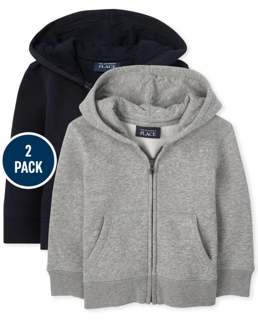 Toddler Boys Uniform Long Sleeve Fleece Zip Up Hoodie 2-Pack | The Children's Place  - MULTI CLR | The Children's Place