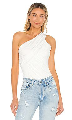 superdown Bailee One Shoulder Bodysuit in White from Revolve.com | Revolve Clothing (Global)