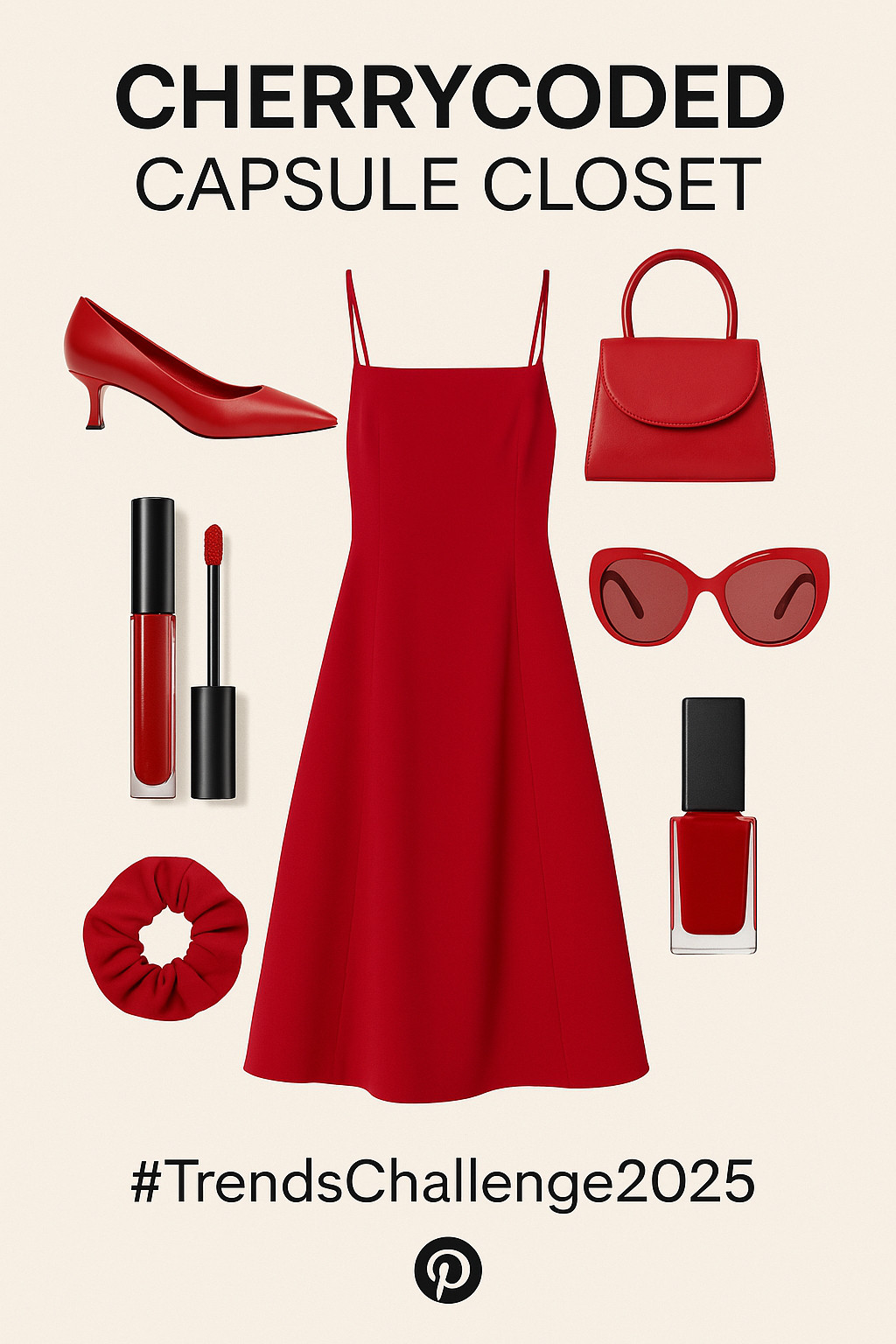  #CherryCoded
#TrendsChallenge2025
Fashion & Beauty, Bold reds, clean flatlays or street style photos
A bold fashion board showcasing 5 red statement pieces every girl needs in 2025—think red kitten heels, a cherry mini bag, a structured red dress, red lip gloss, and statement red sunnies.
Visual Format: Carousel with captions like “Look 1: Date Night,” “Look 2: Airport Fit” etc. 

 #LTKFestival #LTKTravel #LTKWedding