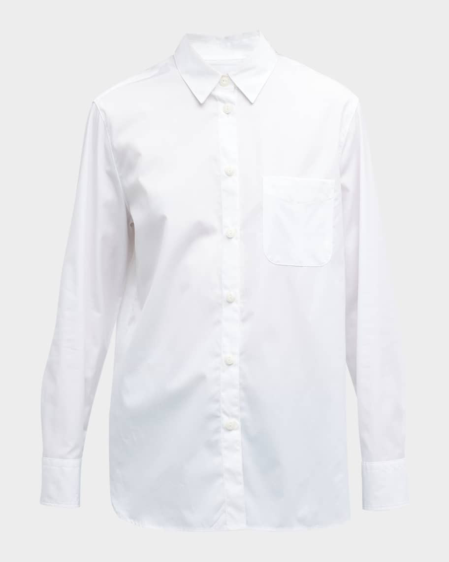 Maxine Classic Button-Front Shirt | Neiman Marcus