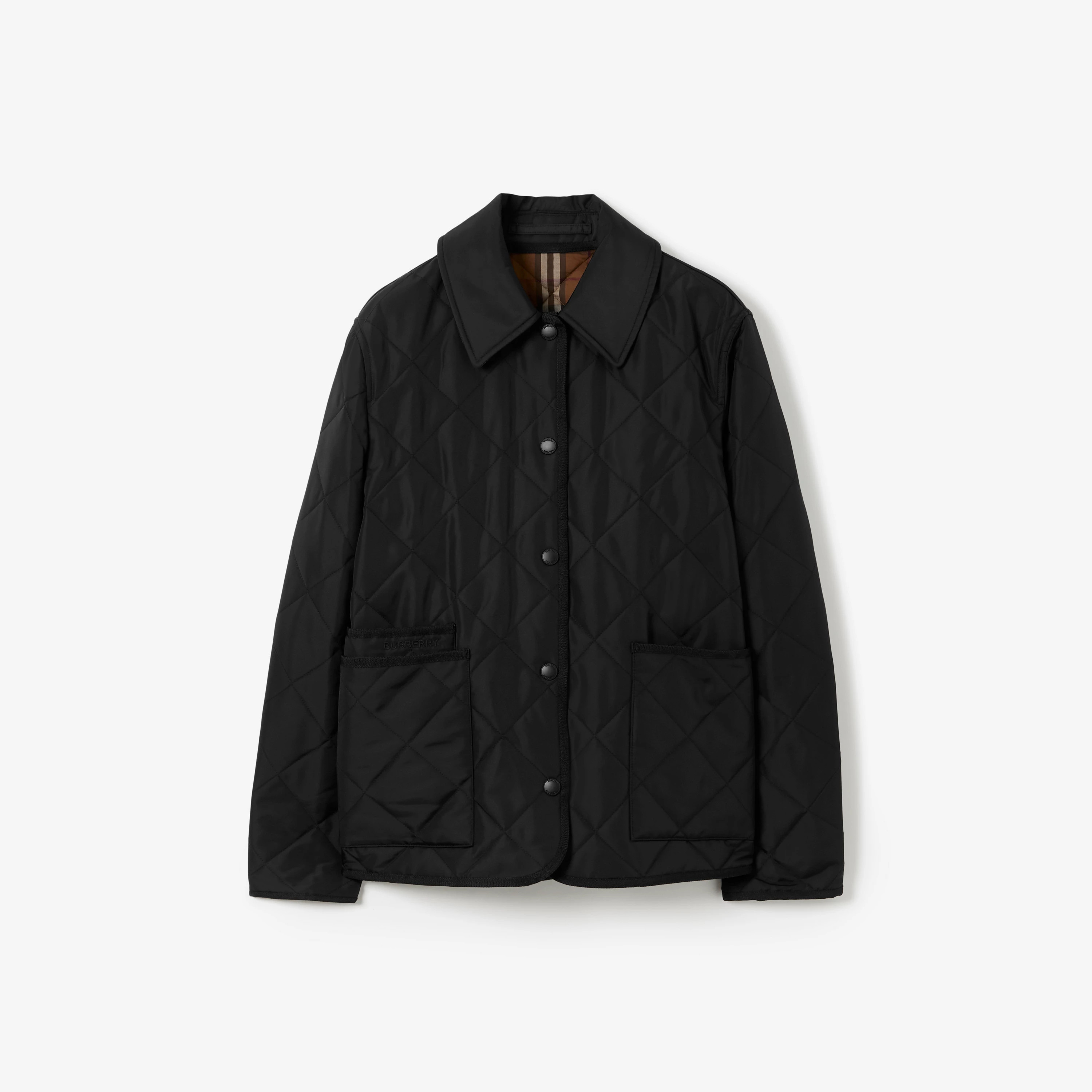 Diamond Quilted Nylon Canvas Barn Jacket in Black - Women | Burberry® Official | Burberry (UK)