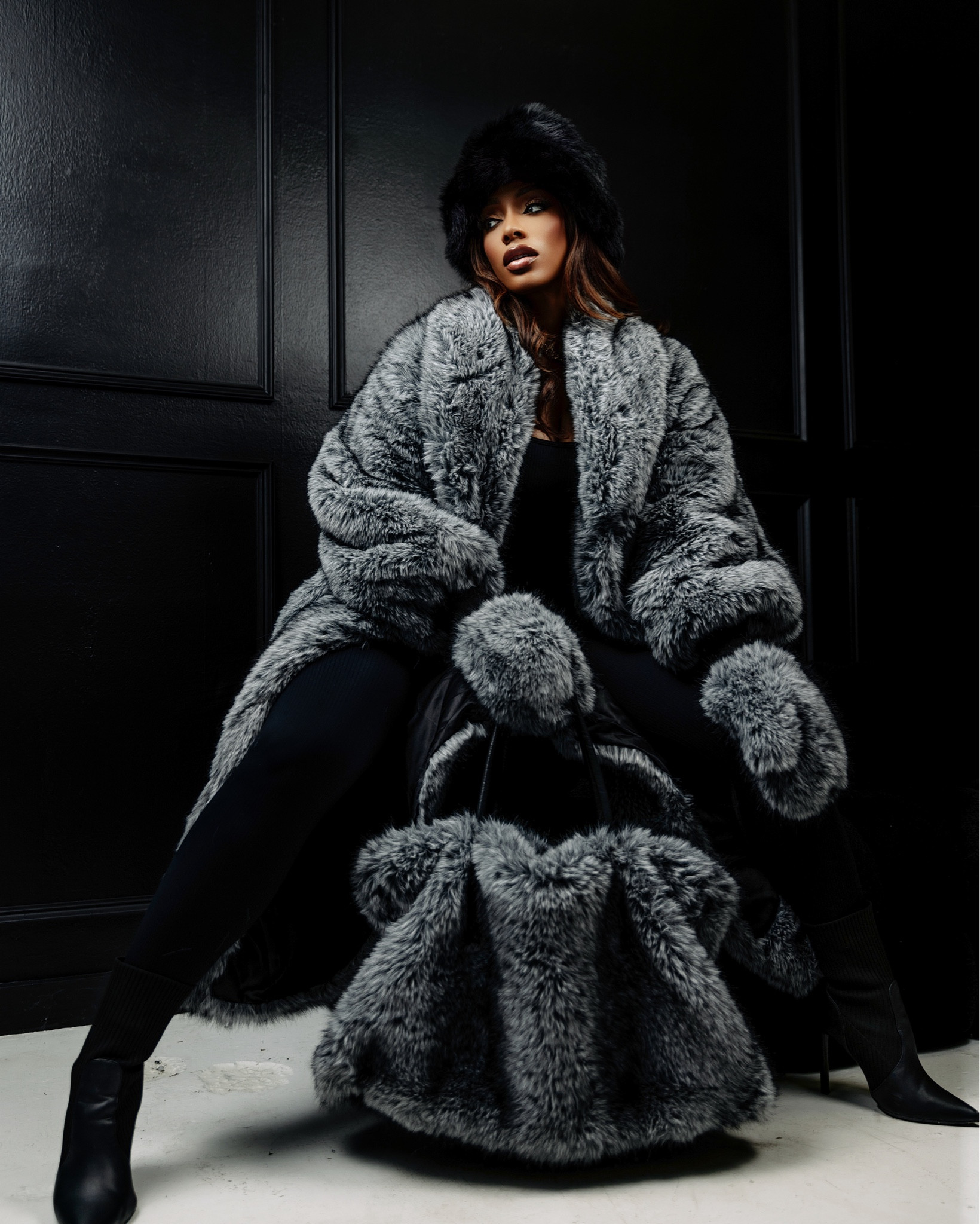 This look definitely makes me want to plan a trip to Aspen ASAP! 🔥 Cold-weather chic made easy! This TSUNAMI Faux Fur Trench from Shop AKIRA paired with a sleek jumpsuit, cozy mittens, a trendy après-ski faux fur bucket hat, and a statement tote is your go-to winter look. Effortless luxury, head to toe. ❄️🖤 #ShopAKIRA #WinterFashion #LTKStyle