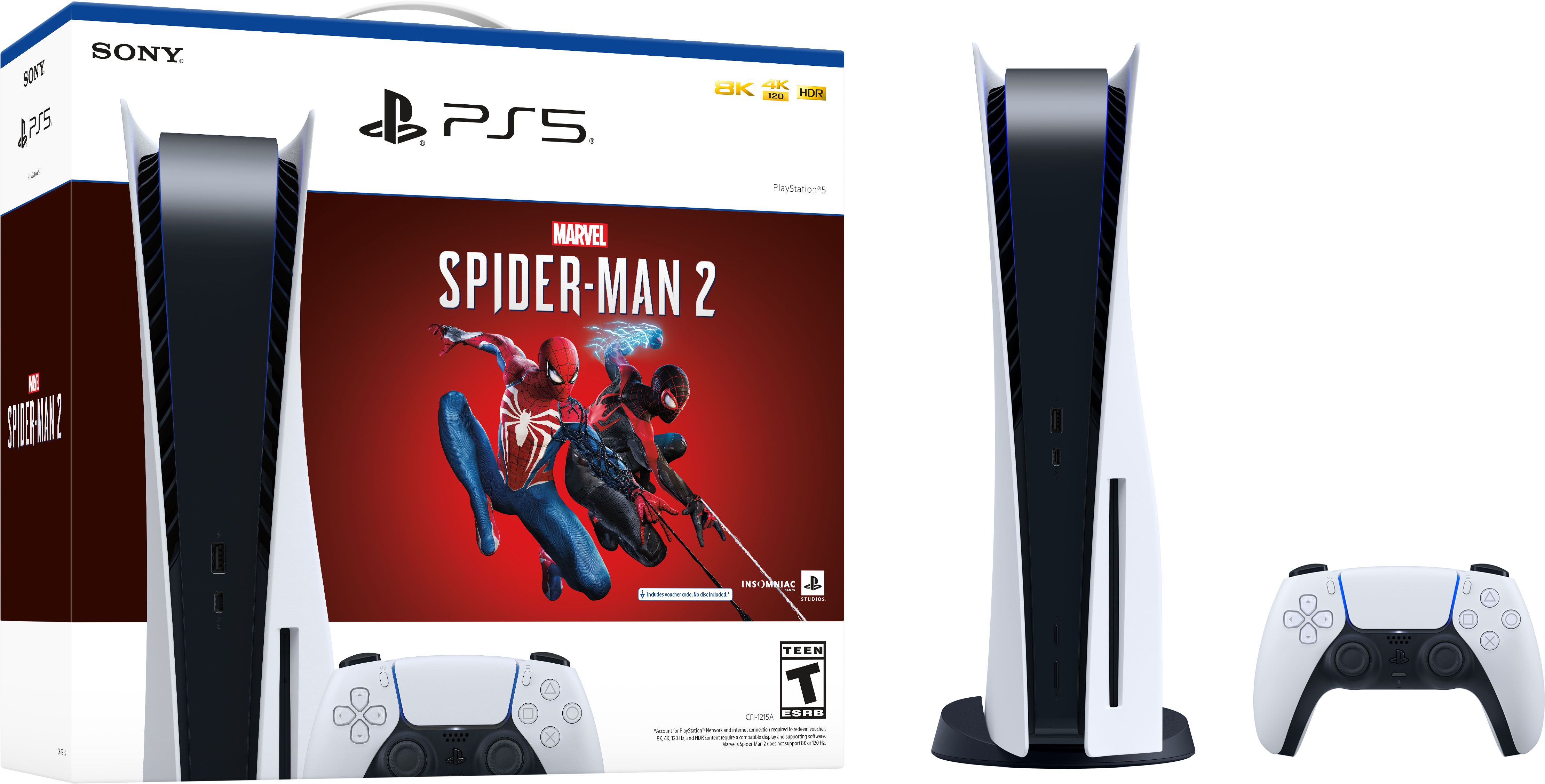 Sony PlayStation 5 Console – Marvel’s Spider-Man 2 Bundle (Full Game Download Included) White... | Best Buy U.S.