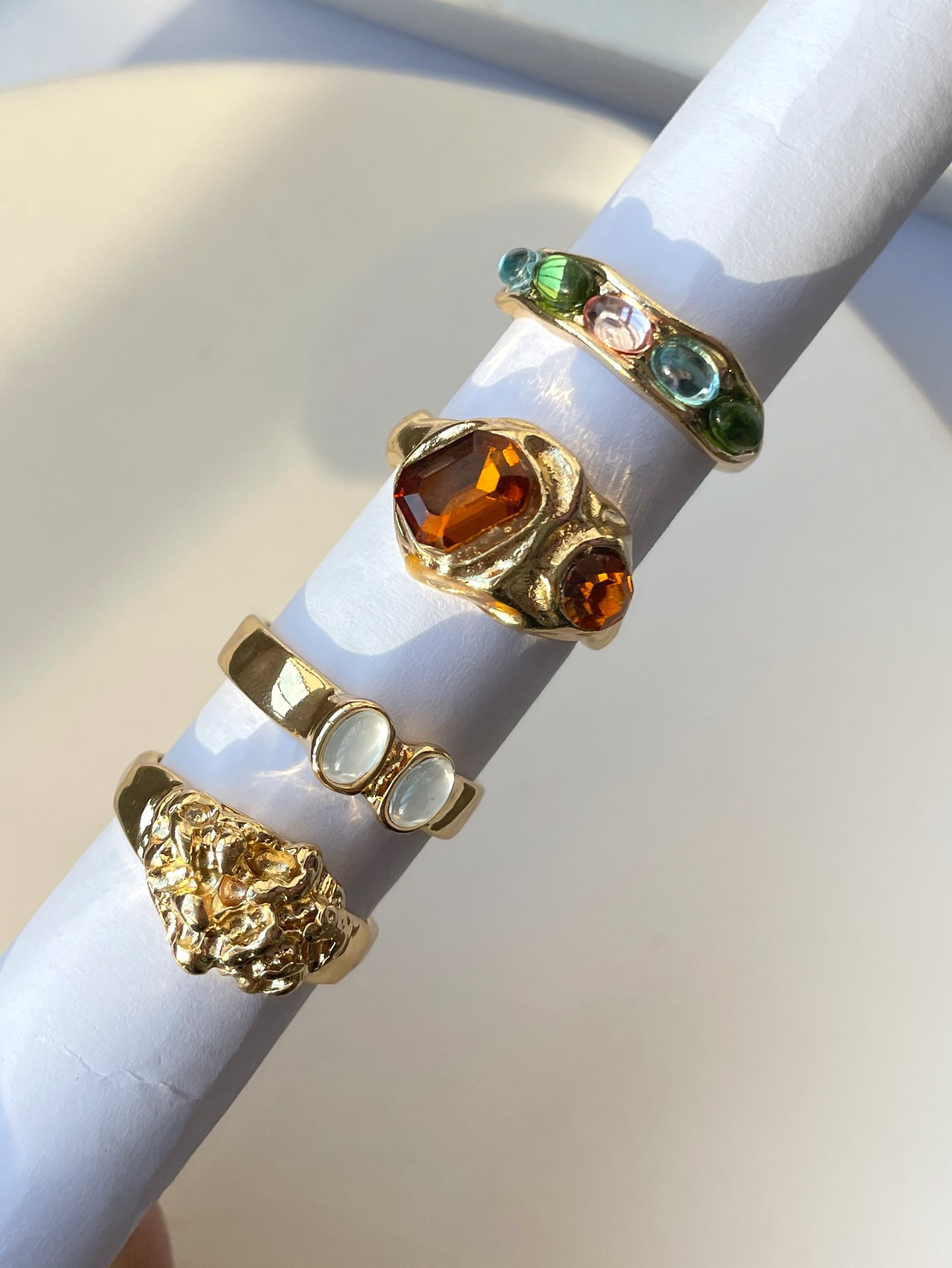 4pcs Rhinestone Decor Ring | SHEIN USA | SHEIN