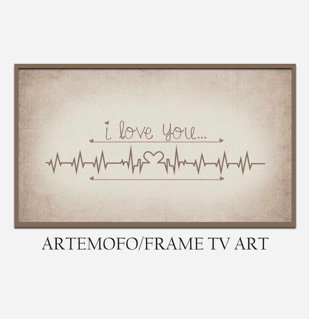 Samsung Frame TV Art Valentines Day, Love Line art, neutral art, Instant Download, Heart beat, Va... | Etsy (US)