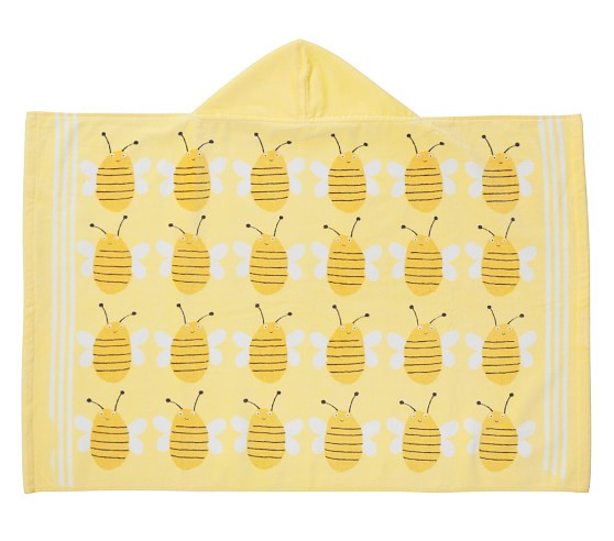 Bumble Bee Icon Baby Beach Hooded Towel | Pottery Barn Kids