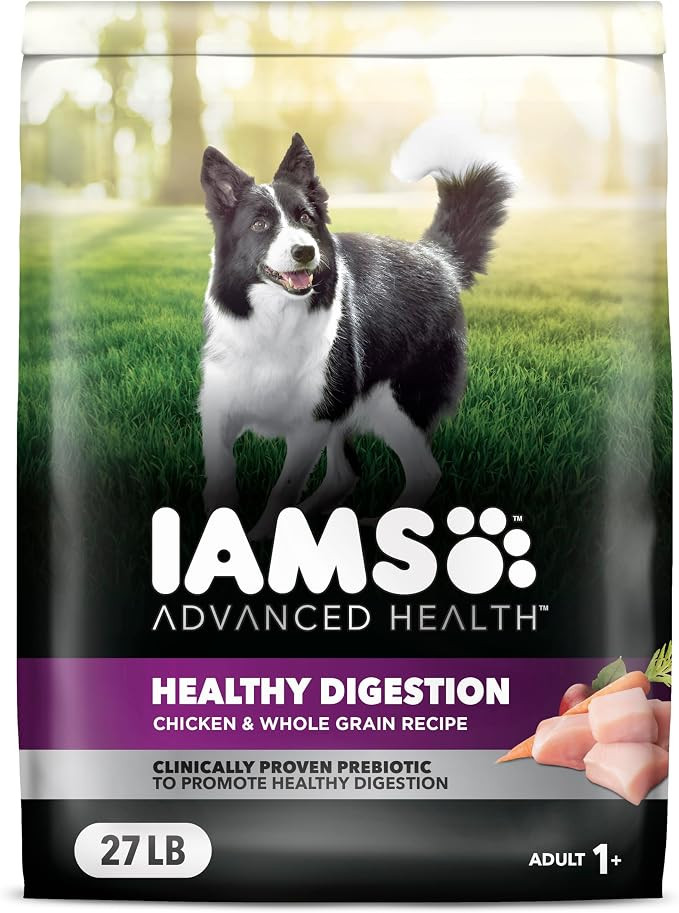 IAMS Advanced Health Healthy Digestion Adult Dry Dog Food with Real Chicken, 27 lb. Bag | Amazon (US)