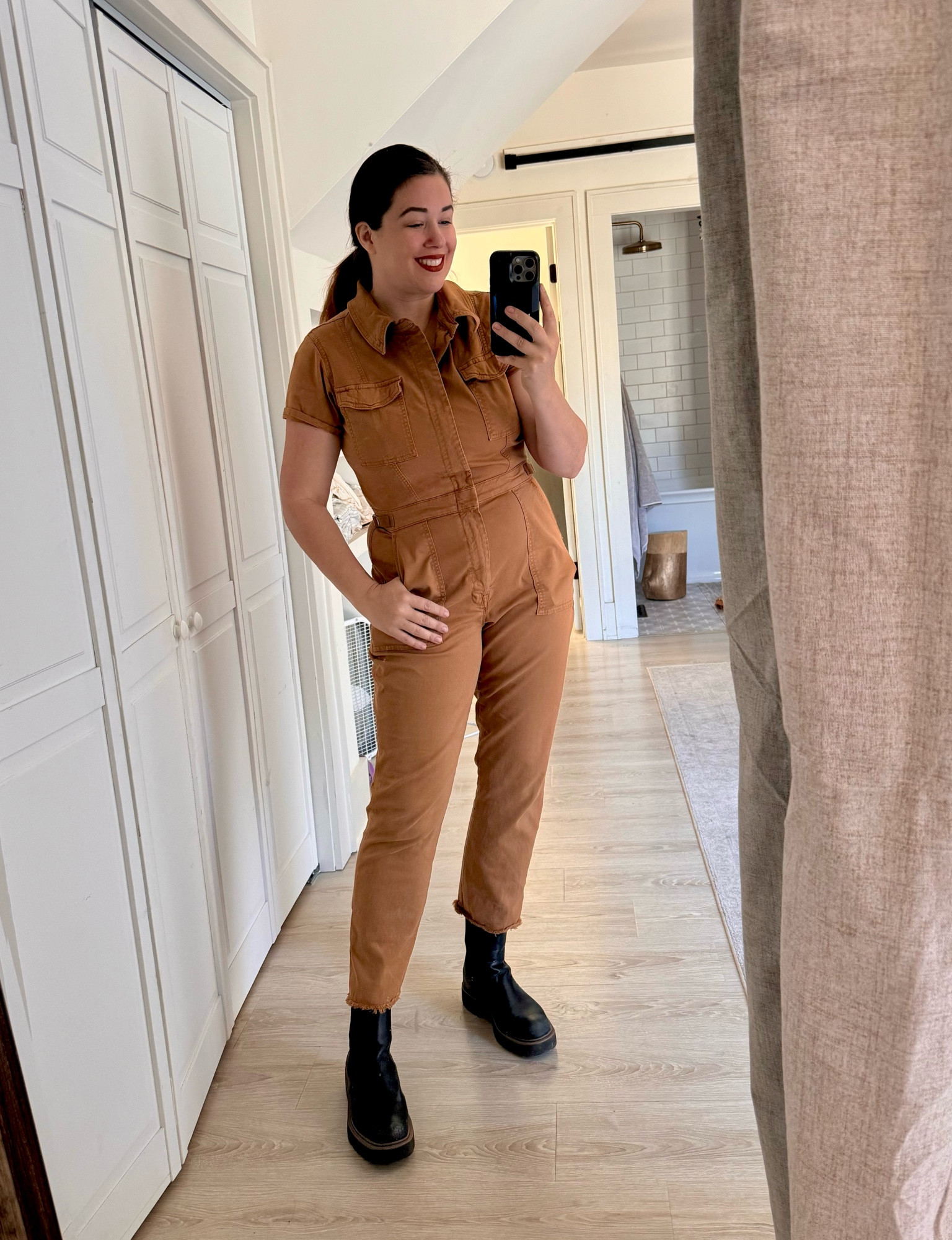 This is the most flattering jumpsuit I’ve worn! Definitely defines the waist in a great way. On sale! 

#LTKMidsize #LTKSaleAlert #LTKOver40