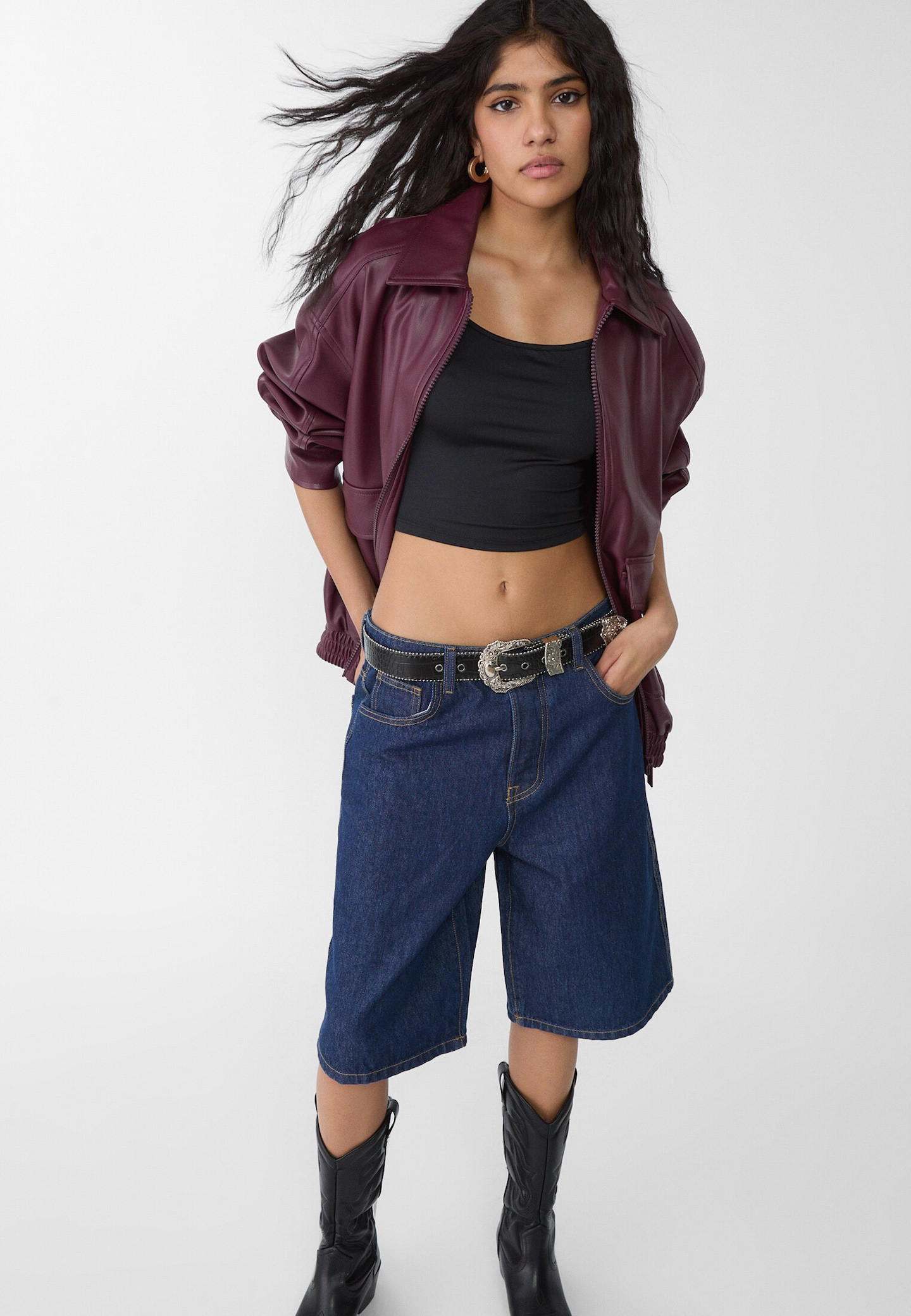 Faux leather aviator jacket | Stradivarius (UK)