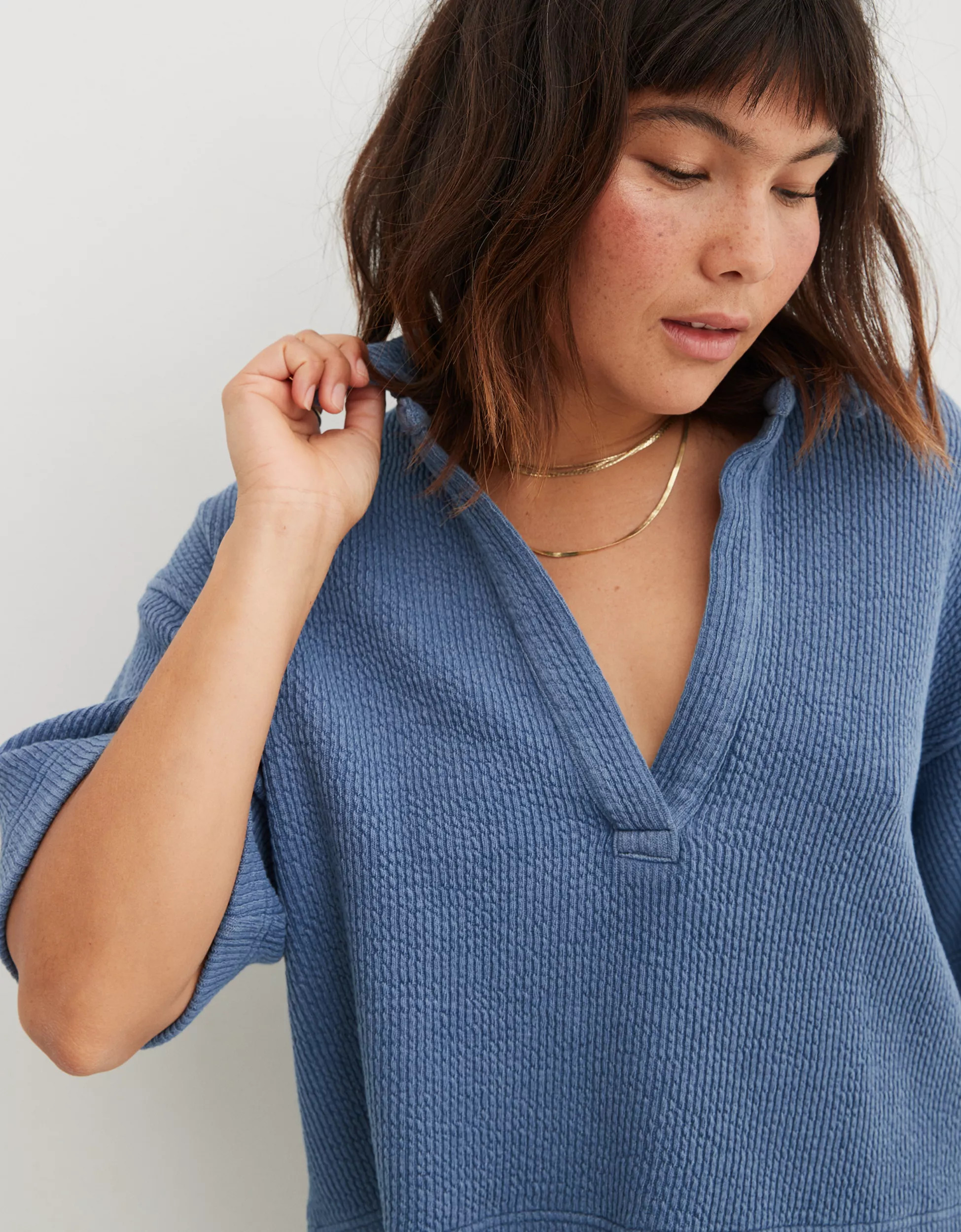 Aerie Wonder Short Sleeved Polo Sweatshirt | Aerie