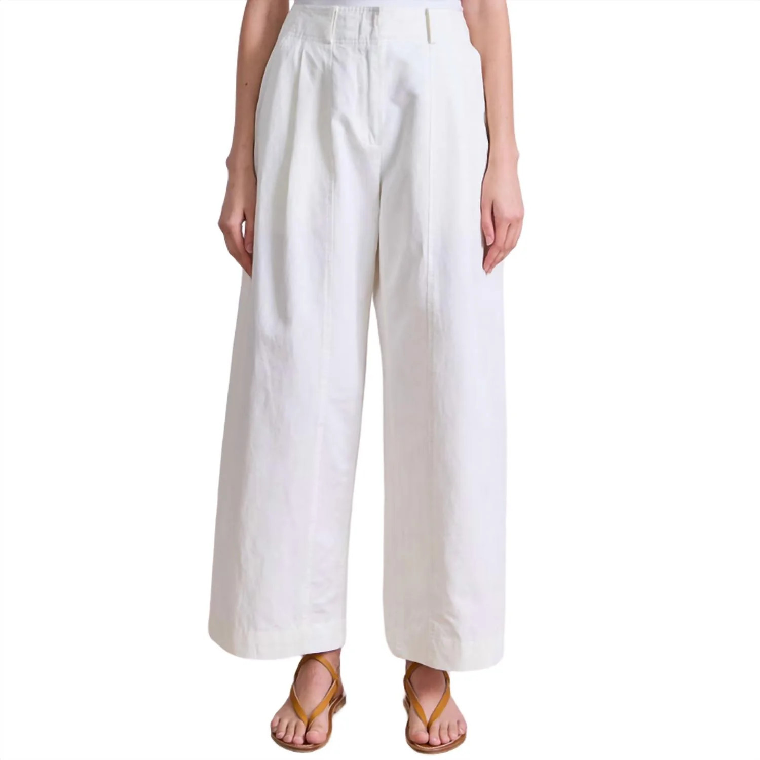 Women's Cropped Cybil Trouser In Cream | Shop Simon