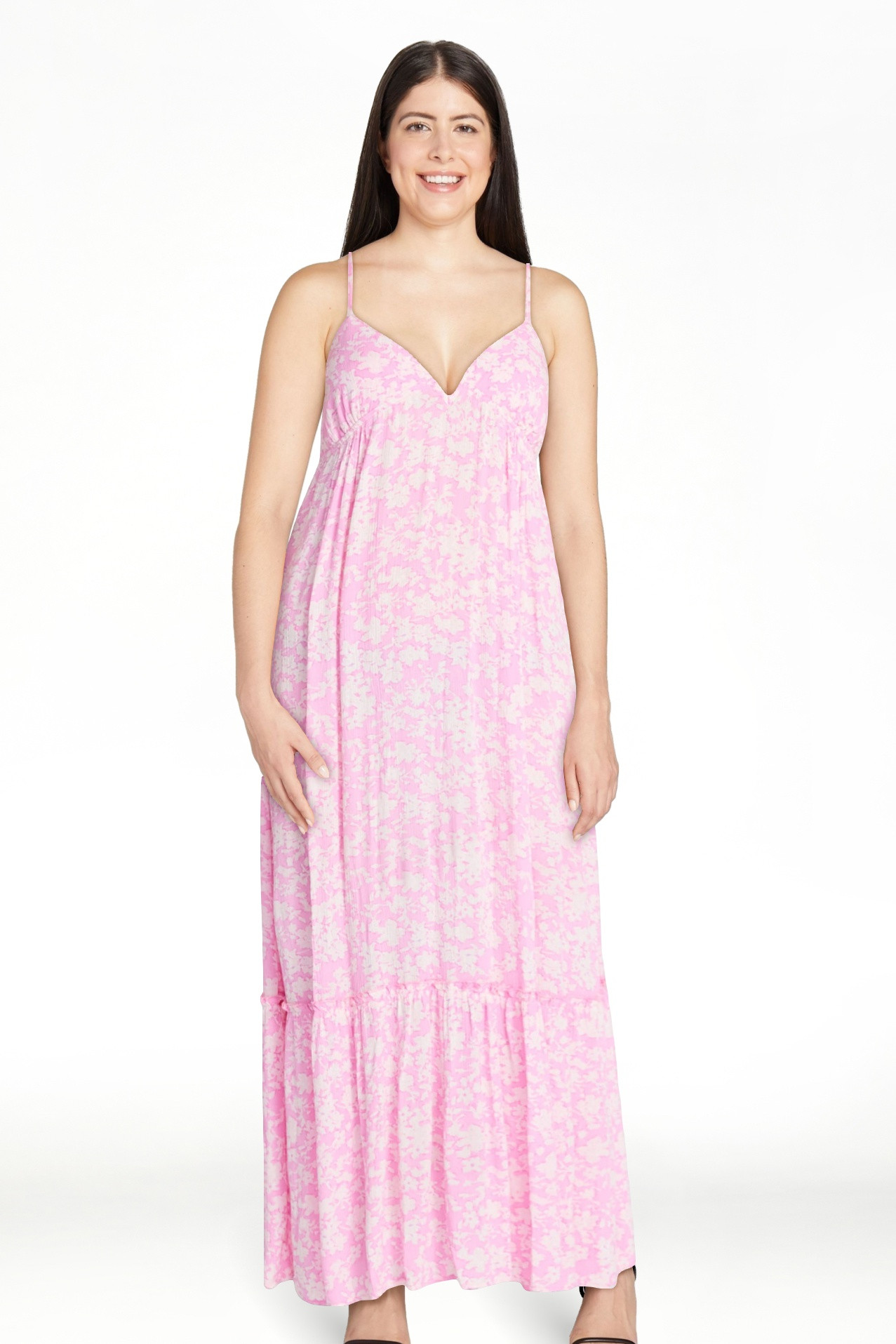 No Boundaries Sleeveless Tiered Maxi Dress, Women's XXS-XXL | Walmart (US)
