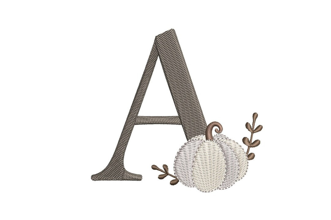 White Pumpkin Alphabet 3.5inch A-Z Machine Embroidery Font Digital Download | Lovesome Design - E... | Etsy (US)