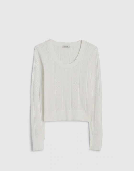 The Signature Knit Lace-Stitch Sweater | Madewell