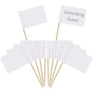 Pangda 100 Pieces Blank Toothpick Flags Cheese Markers White Flags Labeling Marking for Party Cak... | Amazon (US)