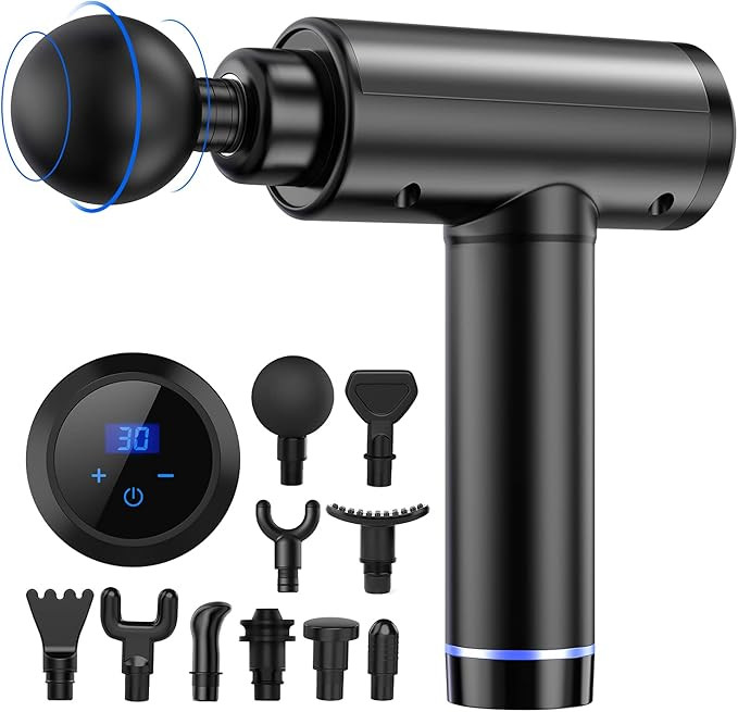 Massage Gun Deep Tissue, Portable Handheld Percussion Massager, Quick Rechargeable Device for Ath... | Amazon (US)