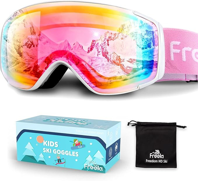 Freela Kids Ski Snowboard Goggles for Toddler(3-14) Youth Anti Fog Anti UV Goggles Girls Boys Sno... | Amazon (US)