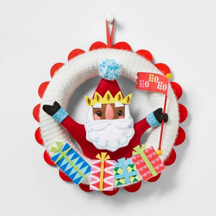 HO HO HO Fabric Santa Wreath - Wondershop™ | Target