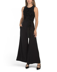 Velvet Burnout Sleeveless Jumpsuit | Marshalls