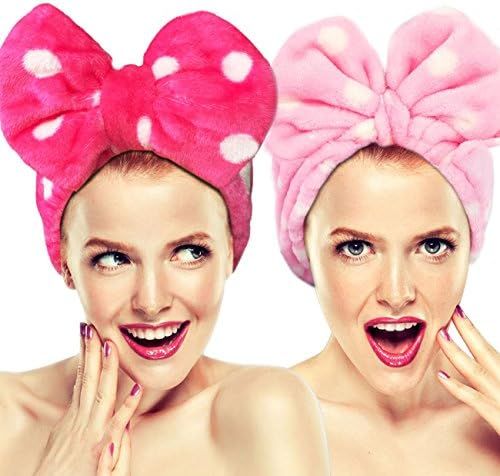 Amazon.com : Hairizone Cosmetics Headbands for Washing Face Shower Spa, Soft and Cute Big Bowknot... | Amazon (US)