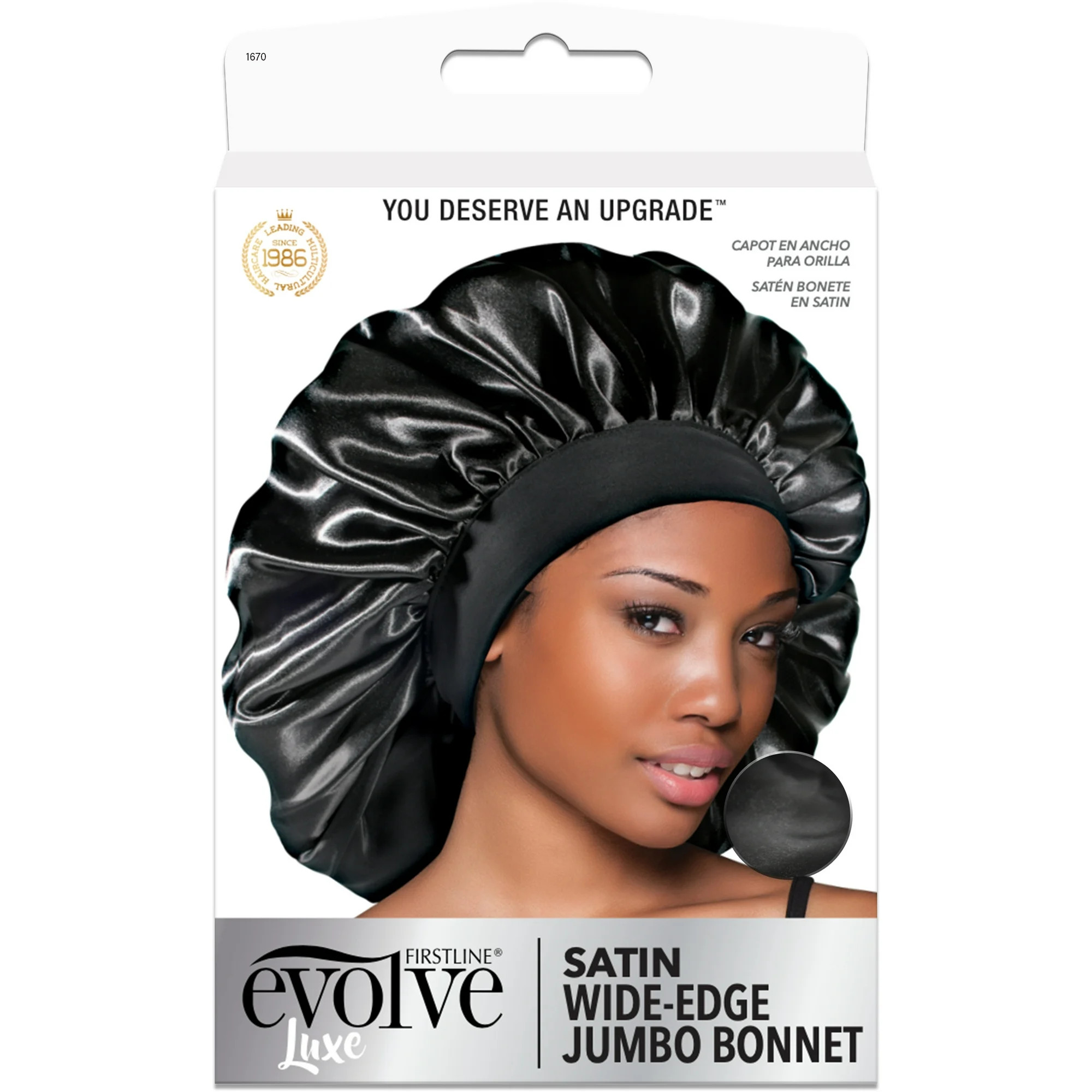 Evolve Jumbo Satin Bonnet, Black | Walmart (US)